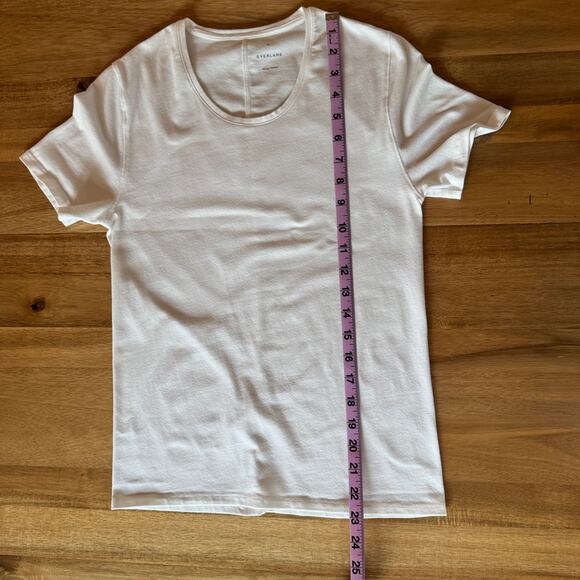 Everlane The Supima Form Crew Neck Tee Medium White Short Sleeve Cotton Jersey - Picture 13 of 13